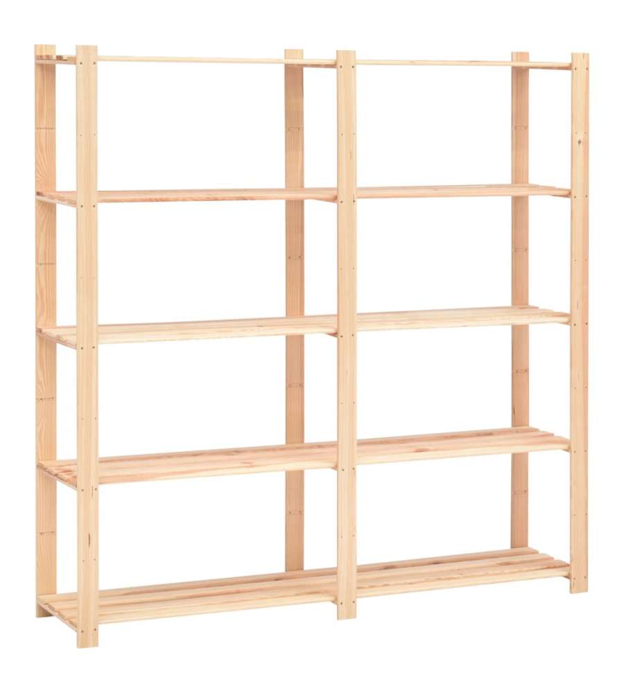 Scaffali a 5 Livelli 2 pz 80x38x170 cm Massello Pino 500 kg