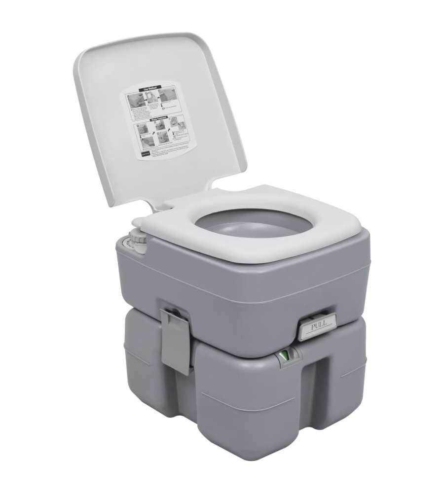 Wc Portatile Per Campeggio Grigio 20+10 L