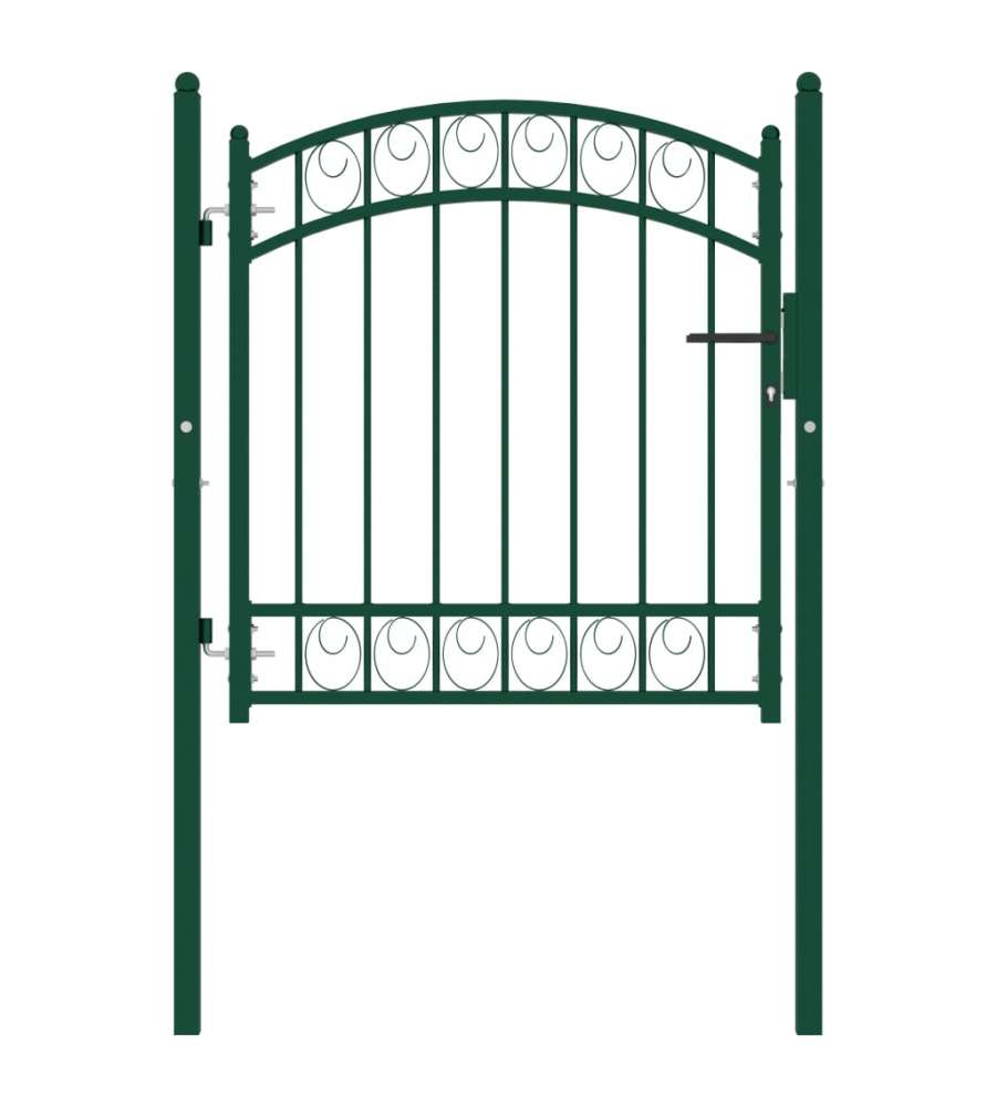 Cancello per Recinzione ad Arco in Acciaio 100x100 cm Verde