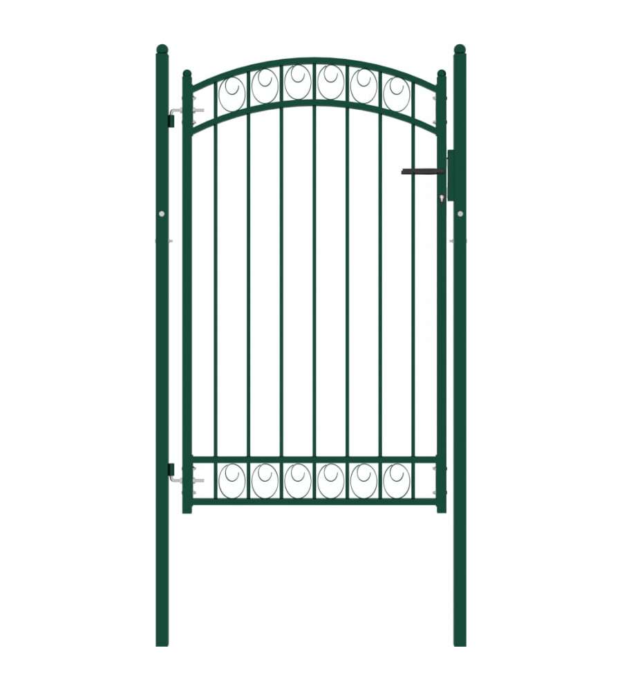 Cancello per Recinzione ad Arco in Acciaio 100x150 cm Verde