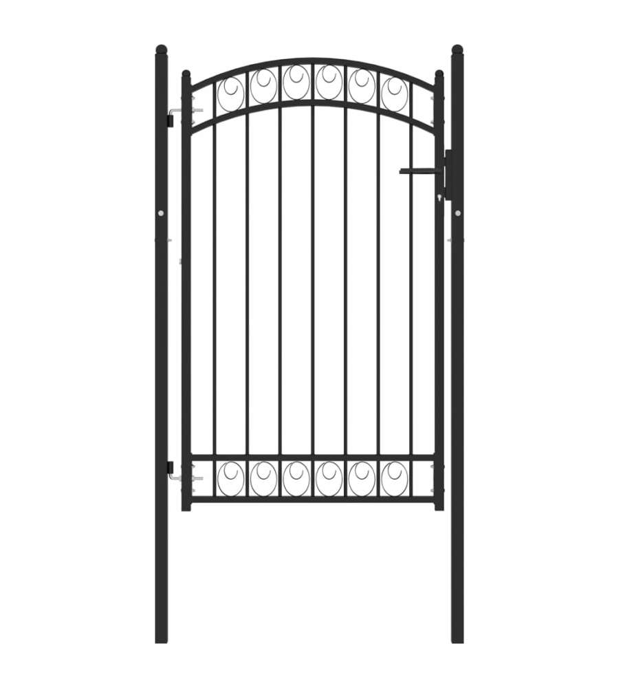 Cancello per Recinzione ad Arco in Acciaio 100x150 cm Nero 146370