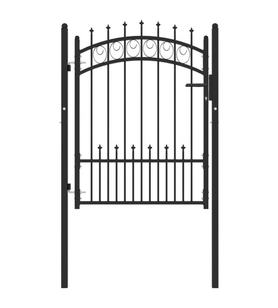 Cancello per Recinzione con Punte in Acciaio 100x125 cm Nero 146389