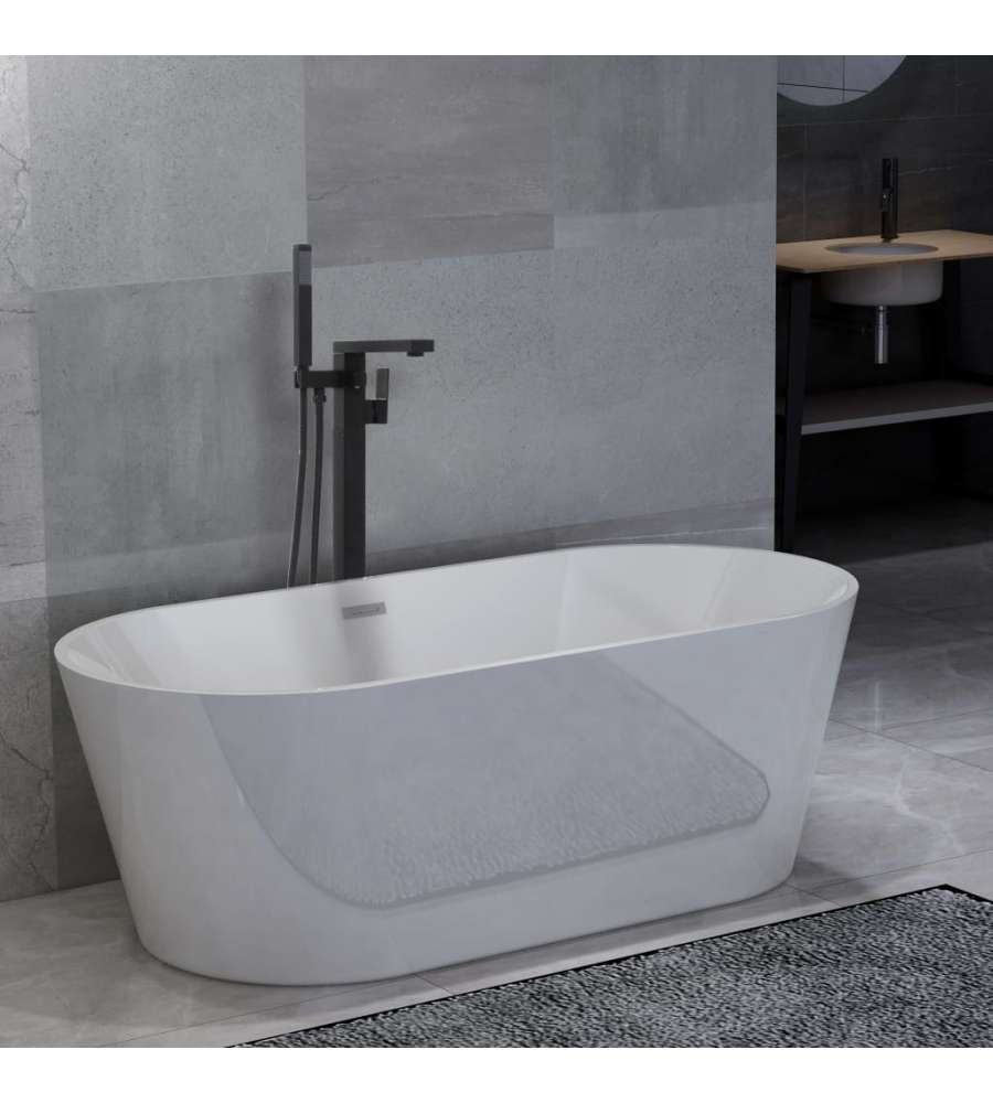 Vasca da Bagno Indipendente con Rubinetto 220 L 90 cm Nera