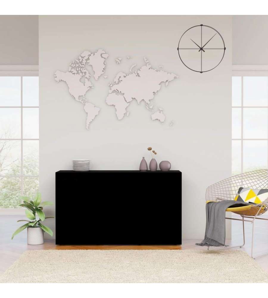 vidaXL Credenza Nera in Truciolato con Porte e Cassetti - 120x36x69 cm