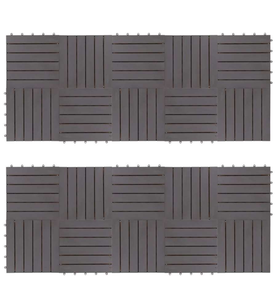 Pannelli Decking 20 pz Grigio Slavato 30x30cm Massello d'Acacia 3054432