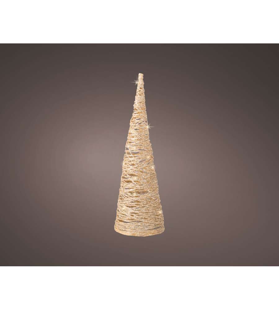 Albero 20 luci led bianco calda oro h40 cm