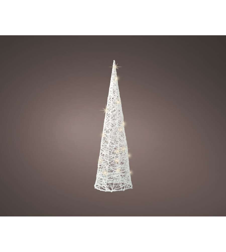 Albero di natale a cono con 30 led bianche h 60cm