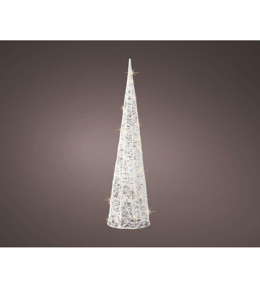 Albero di natale a cono con 40 led bianche h 90cm