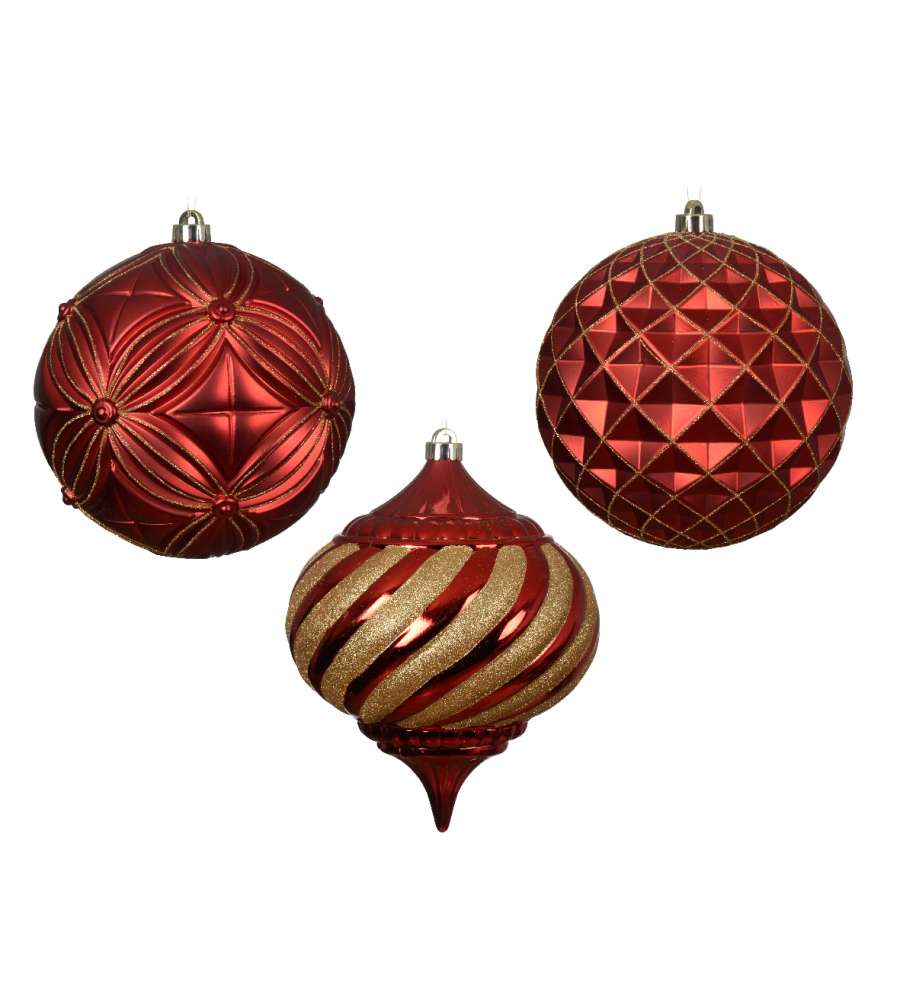 Decoris Pallina di Natale Rossa Infrangibile - 20 cm