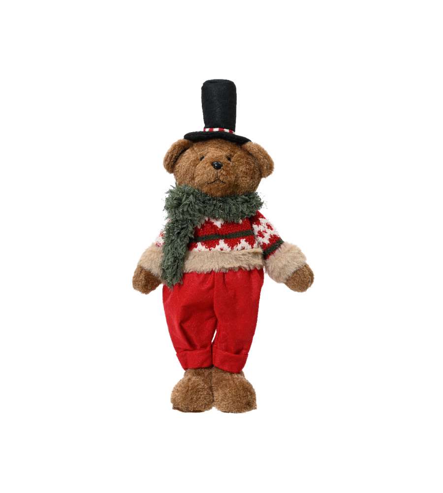 Orsetto Peluche - Decorazione Natalizia  - 18x10x37 cm