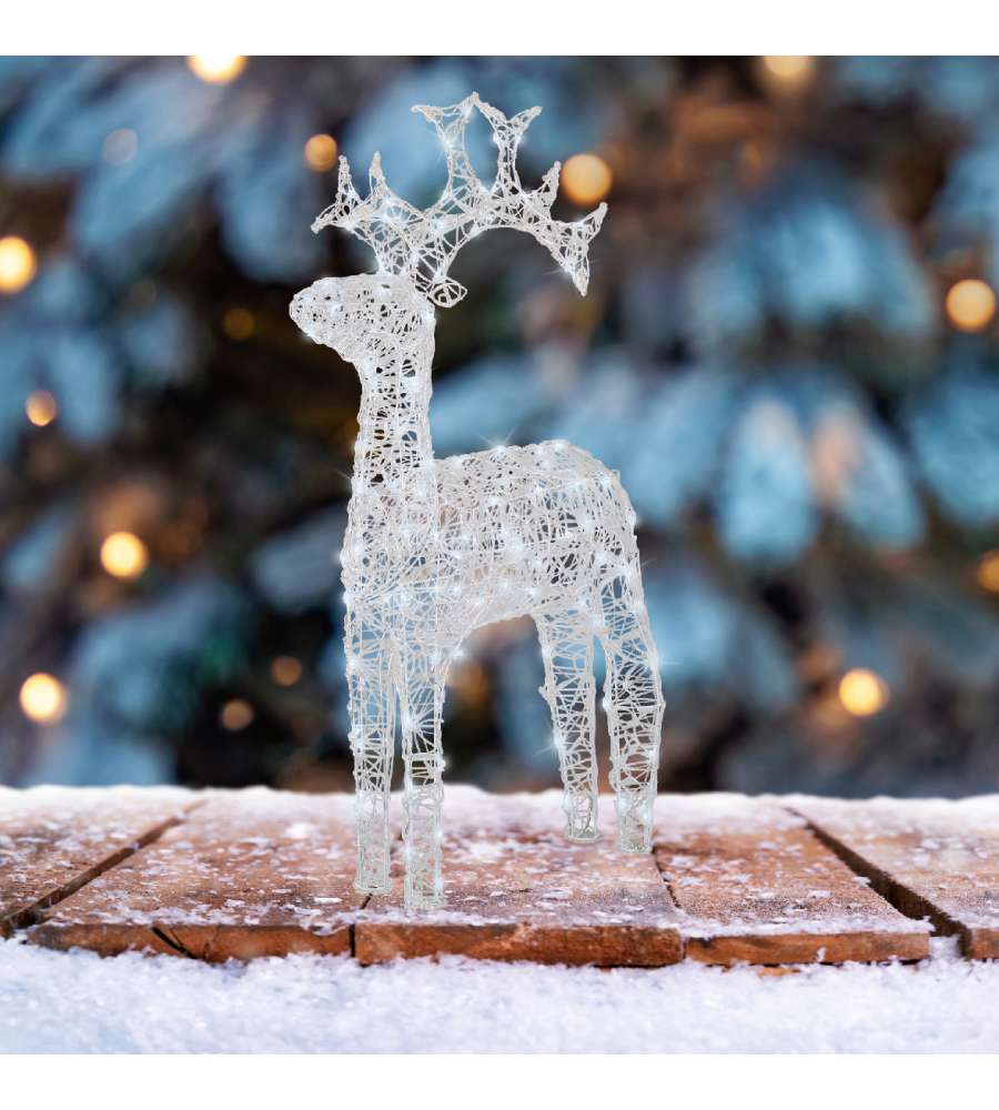 Lumineo Renna Luminosa 120 LED Bianco Freddo - Esterno - 72x23x110cm