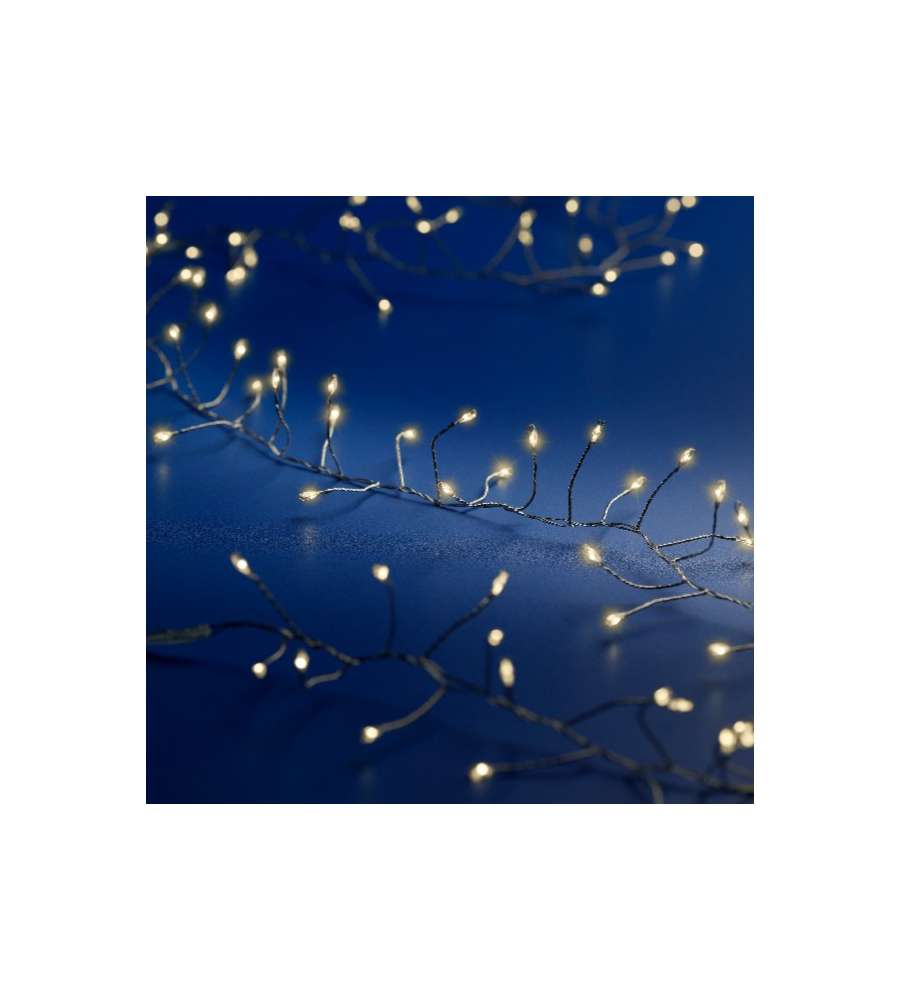 Lumineo Ghirlanda LED Argento - Luce Bianca Calda - 120 cm