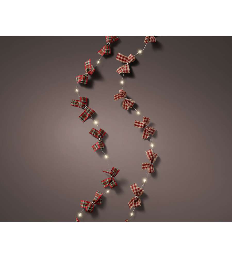 10 luci led luce bianca decorazione fiocchi