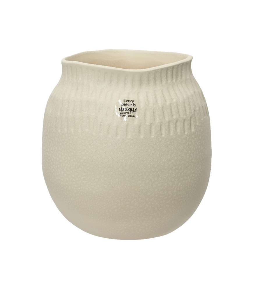 Vaso in terraccotta smaltato bianco