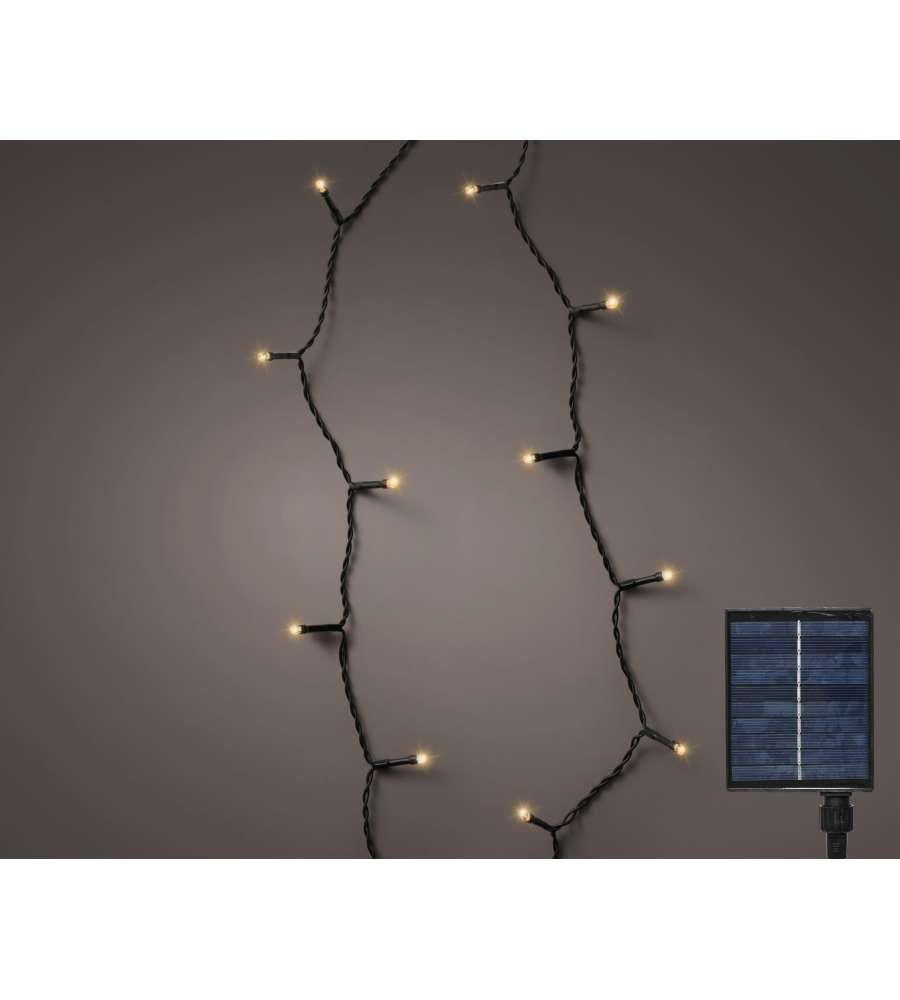 Lumineo Luci Solari LED 240 Bulbi 1800 cm Cavo Nero Caldo Bianco