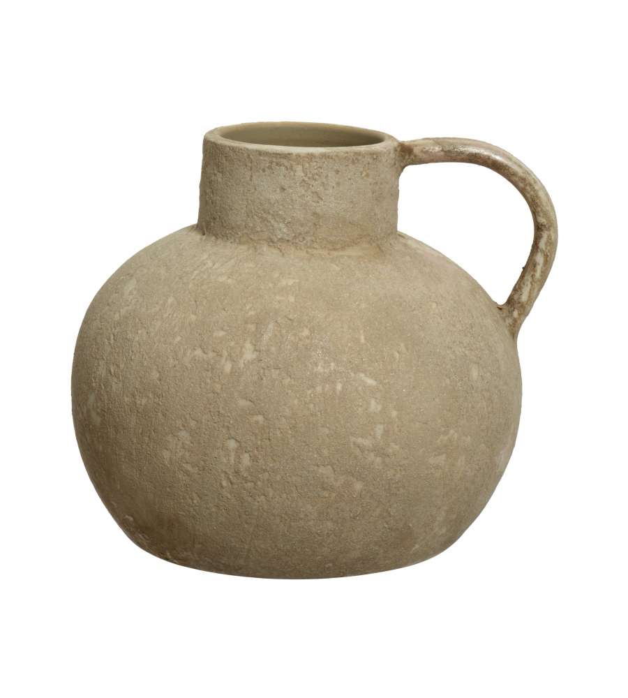 Kaemingk Brocca decorativa beige 28x24 cm con manico stile rustico