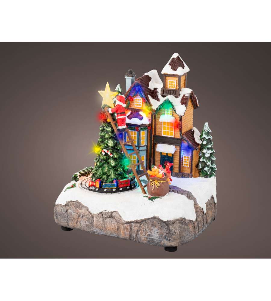 Lumineo Casa di Natale Illuminata - LED Multicolore - 16x19x22 cm
