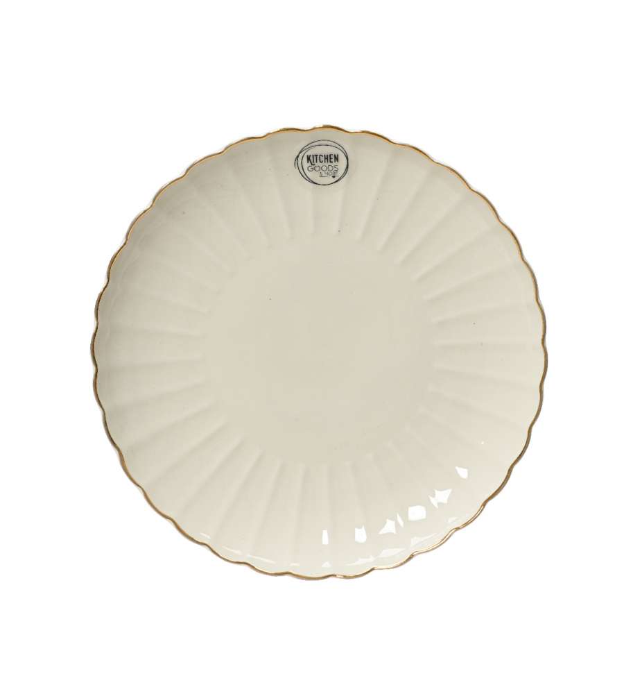 Kitchen Goods Piatto da Colazione Porcellana Bianca - 20,3cm