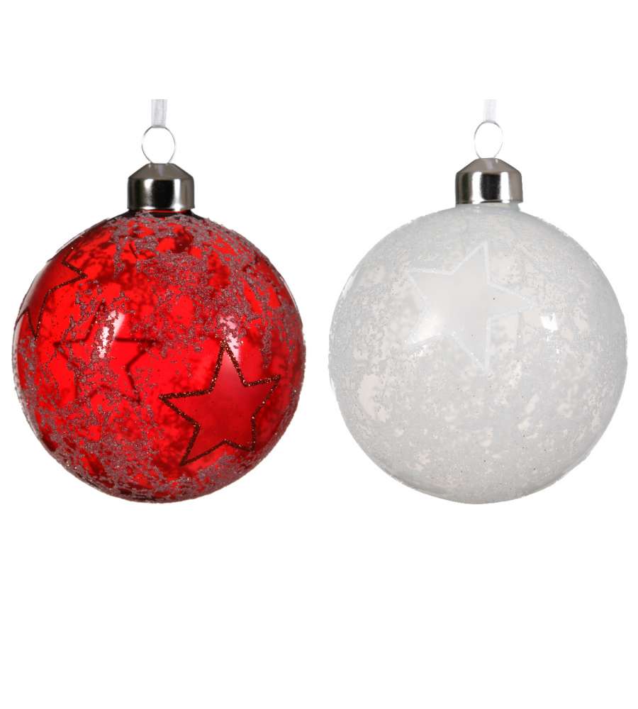 Sfera Natalizie con decoro stelle 8cm