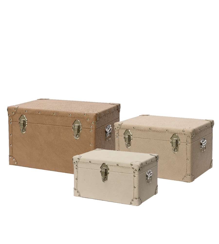 Baule in similpelle Marrone Grande