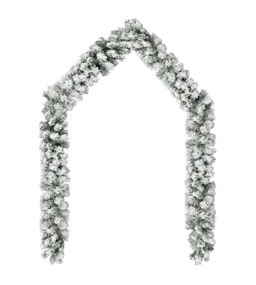 Ghirlanda Natalizia con Neve Verde 5 m in PVC