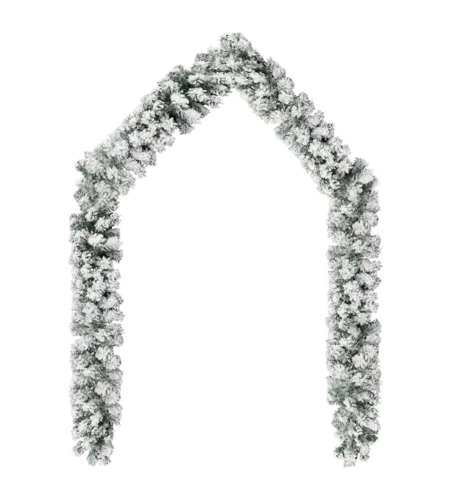 Ghirlanda Natalizia con Neve Verde 20 m in PVC