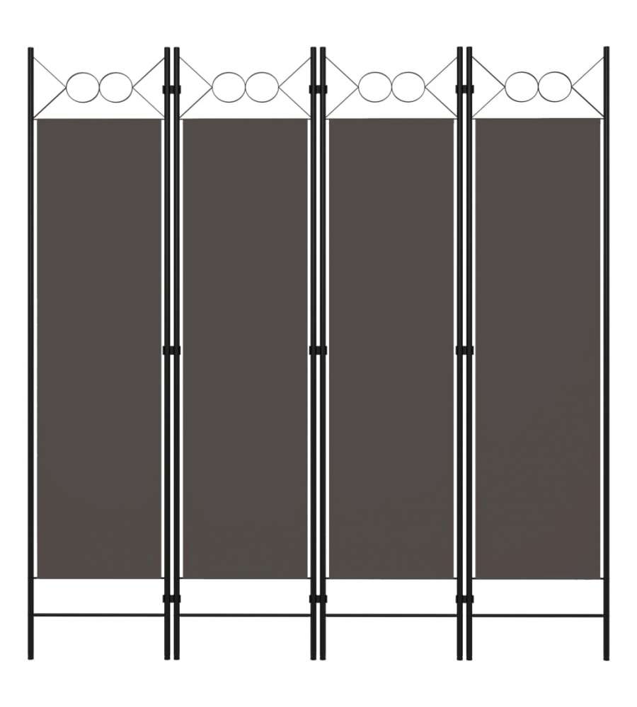 vidaXL Paravento 4 Pannelli Antracite 160x180 cm - Divisorio Decorativo