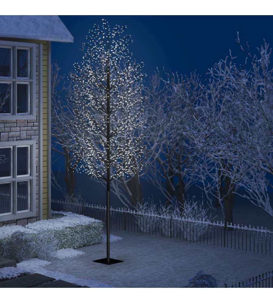 Albero di Natale 2000 LED Bianco Freddo Ciliegio in Fiore 500cm