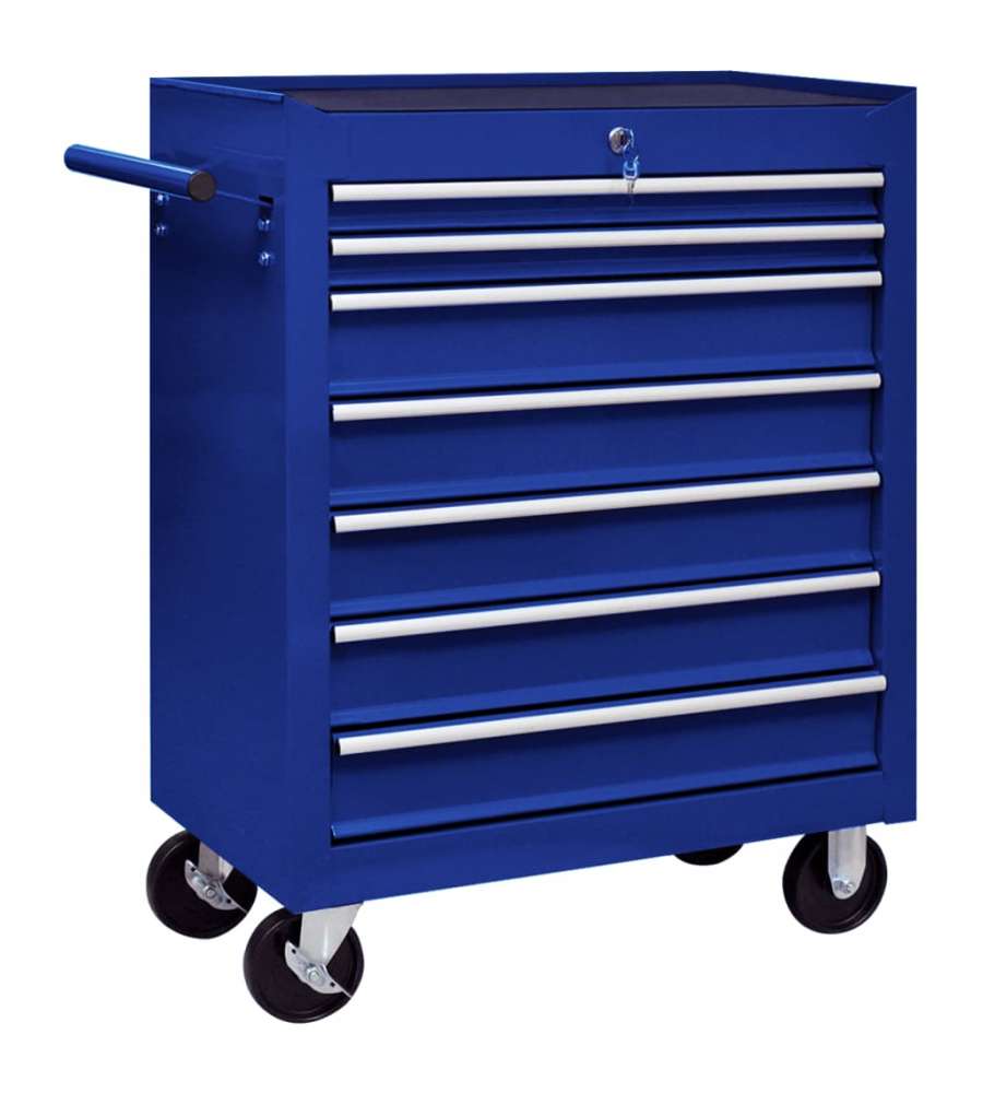 Carrello Portautensili Con 7 Cassetti Per Officina Blu