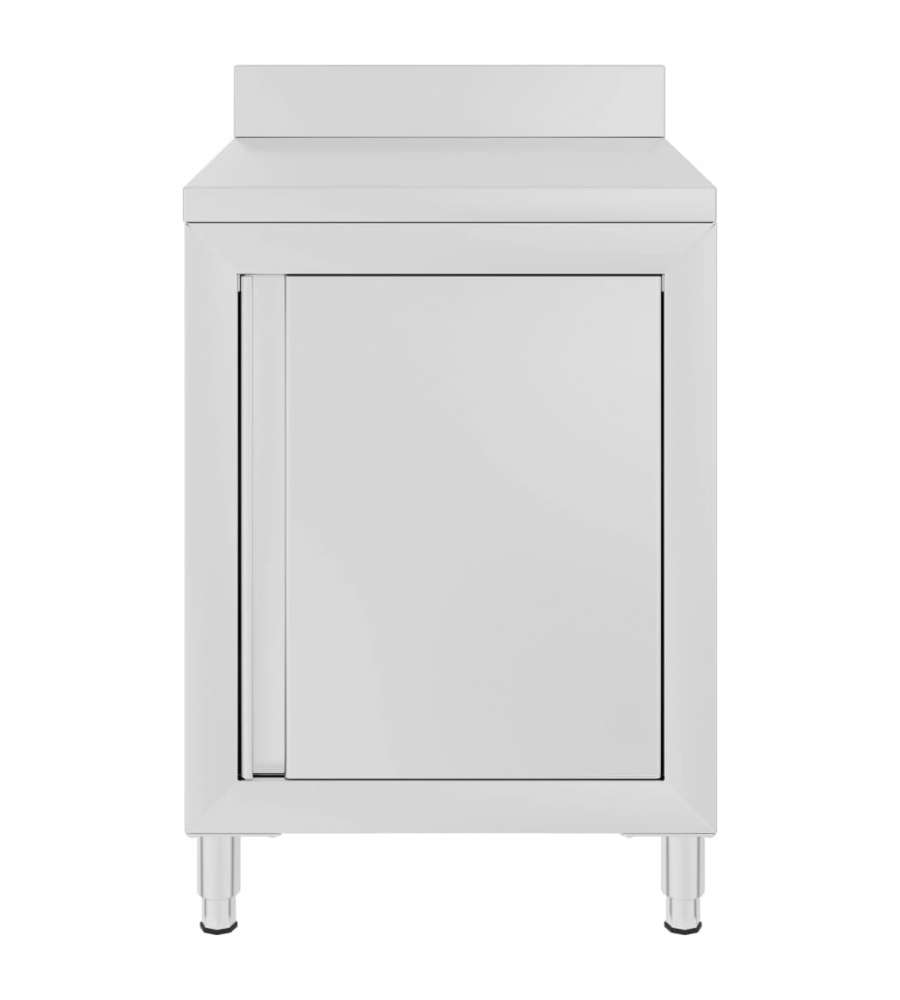 Mobiletto da Cucina Commerciale in Acciaio Inox 60x60x96 cm