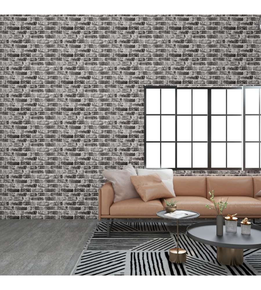 Pannelli Murali 3D con Mattoni Grigio Scuro 11 pz EPS