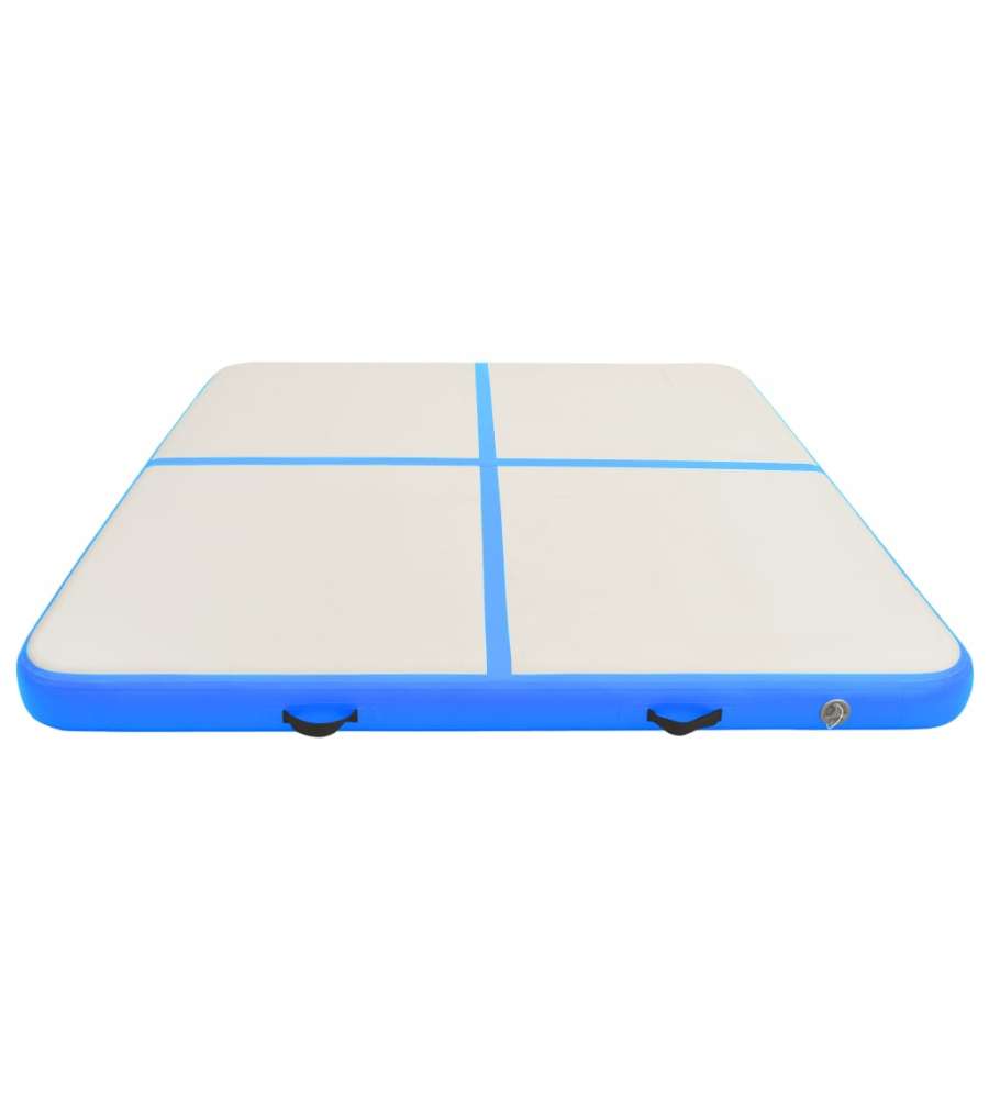 Tappetino Ginnastica Gonfiabile Con Pompa 200x200x10 Cm Pvc Blu