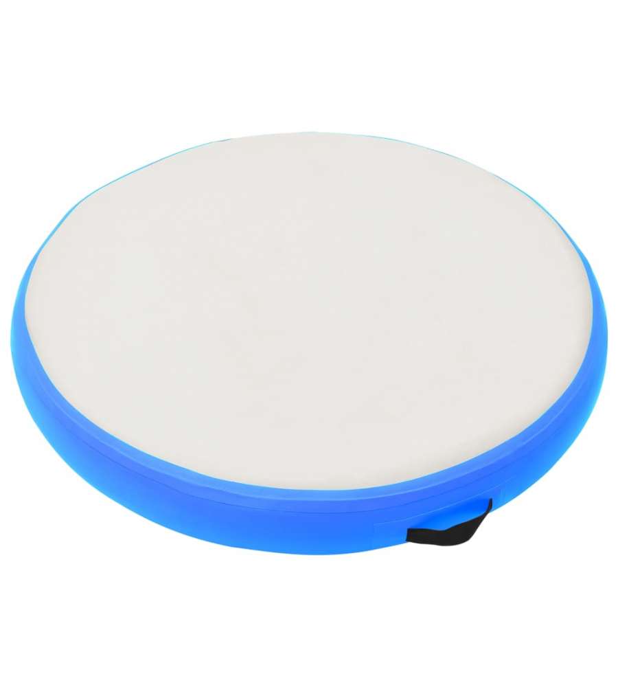 Tappetino Ginnastica Gonfiabile con Pompa 100x100x20cm PVC Blu