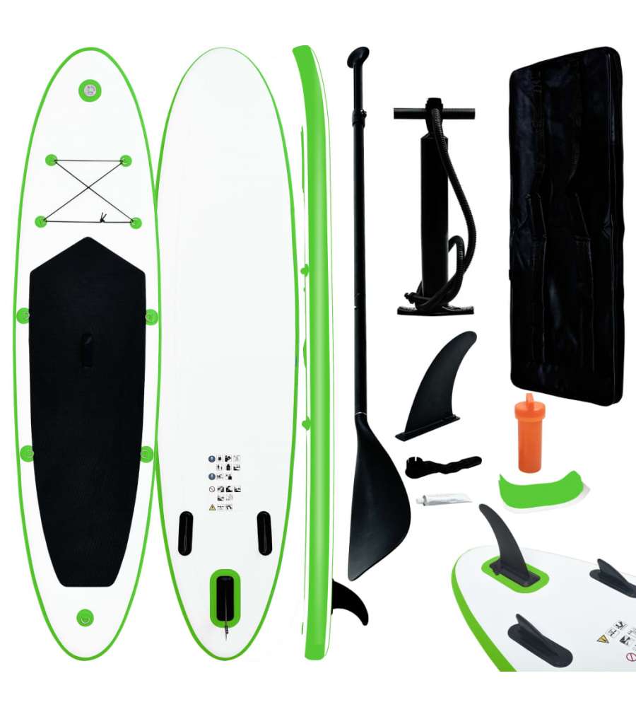 Set Tavola Gonfiabile Da Sup Verde E Bianco