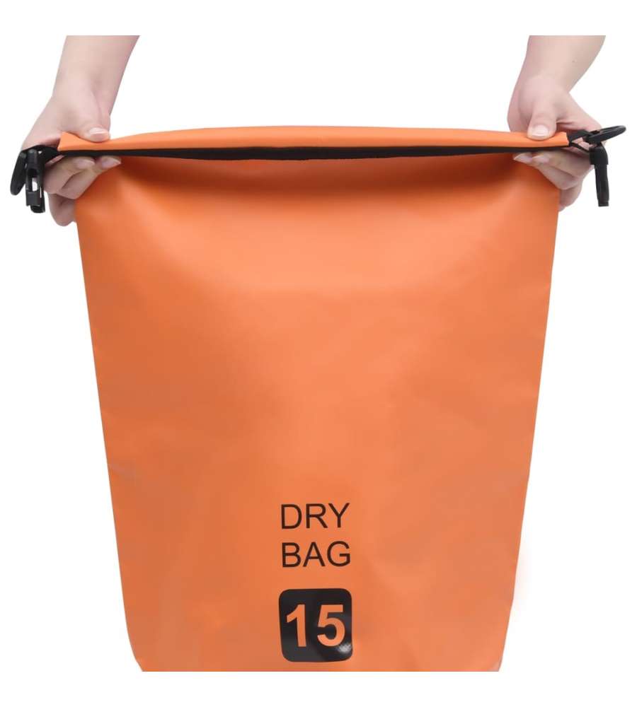 Borsa Impermeabile Arancione 15 L in PVC