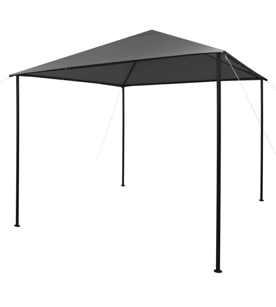 Gazebo 3x3 m Antracite in Tessuto e Acciaio 180 g/m