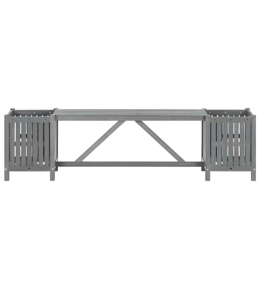 Panca da Giardino con 2 Fioriere 150cm Legno Massello di Acacia
