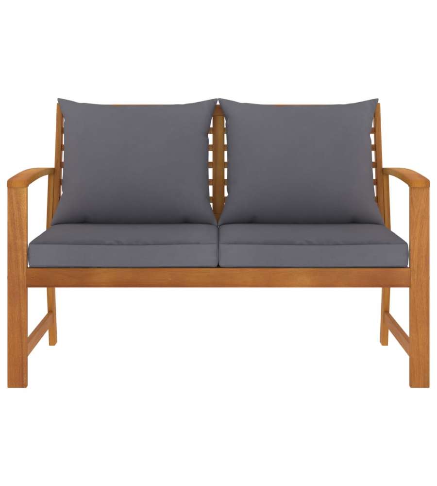 Panca da Giardino 120 cm Cuscino Grigio Scuro Legno di Acacia 311830