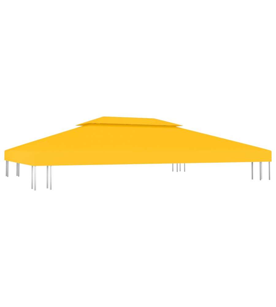 Copertura Superiore per Gazebo a 2 Strati 310 g/mq 4x3 m Gialla