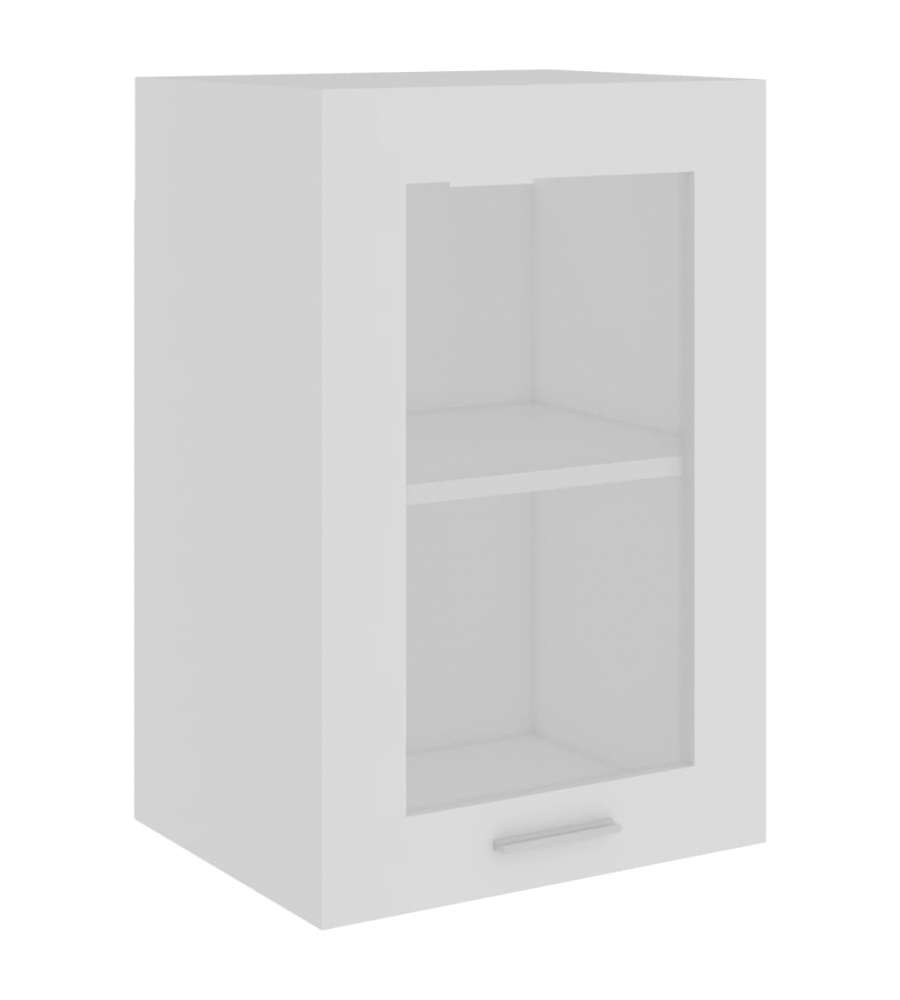 Armadio Sospeso con Vetro Bianco 40x31x60 cm Legno Multistrato