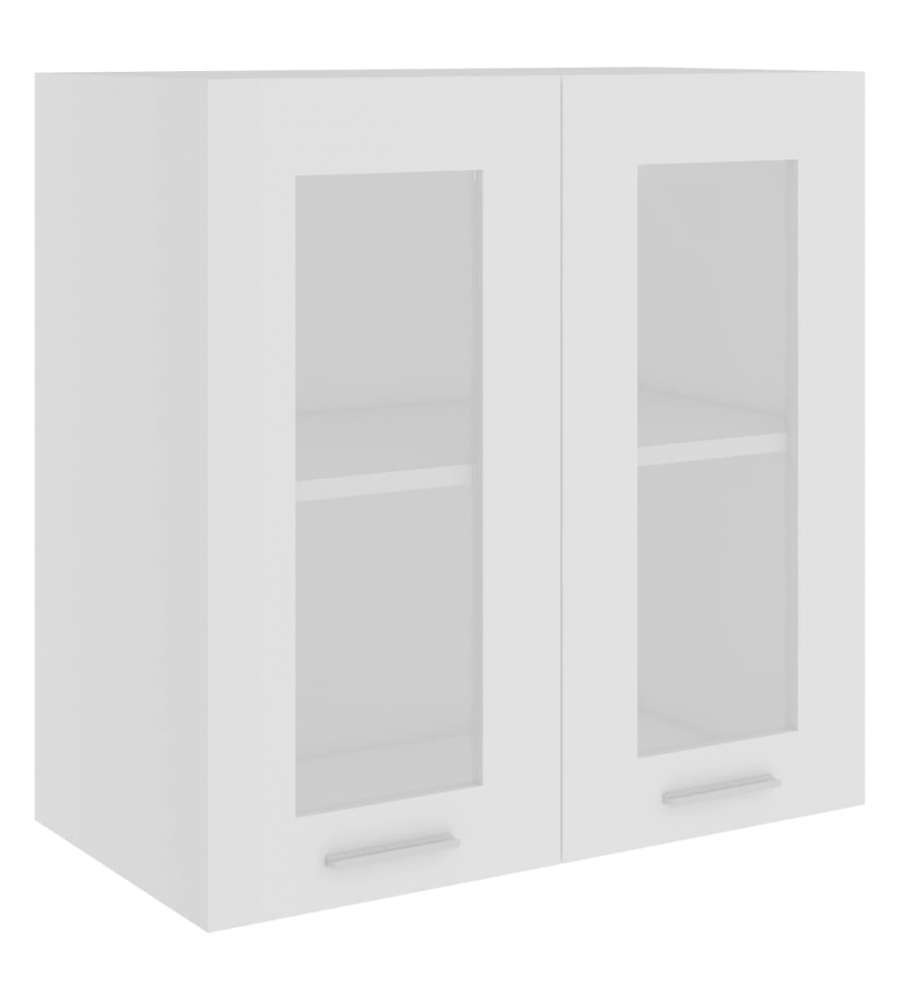 Armadio Sospeso con Vetro Bianco 60x31x60 cm in Truciolato