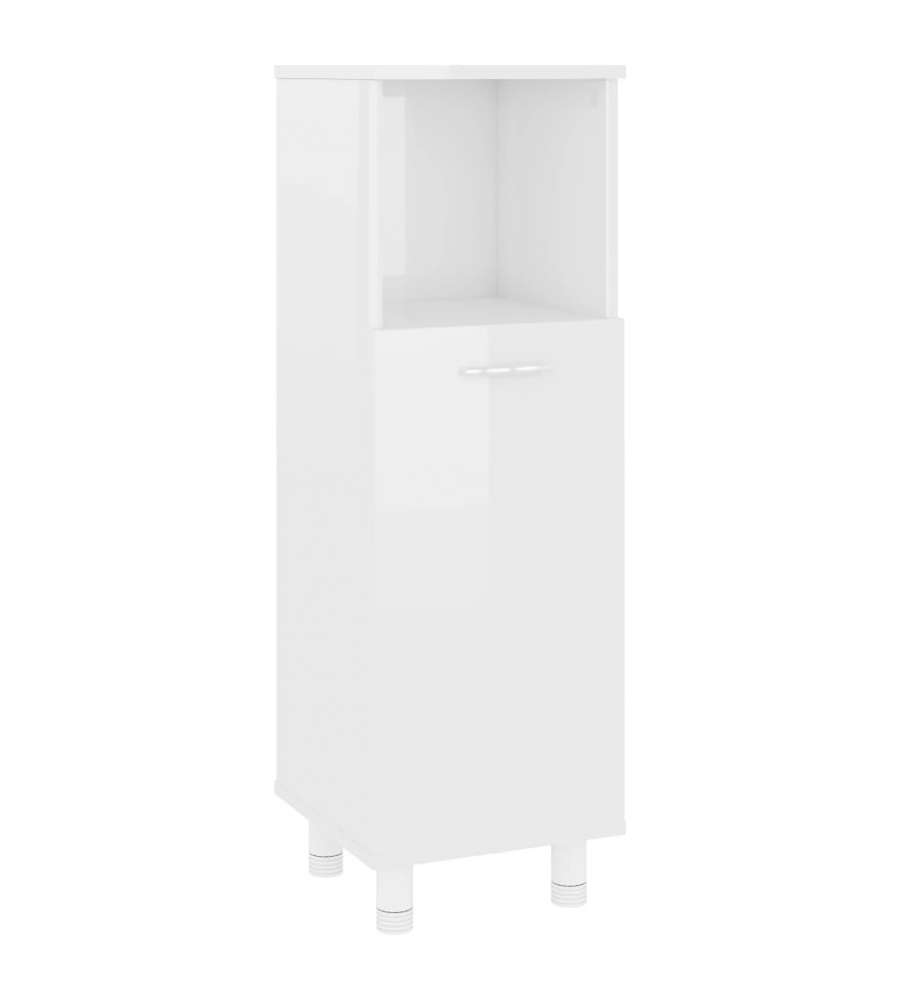 Armadio da Bagno Bianco Lucido 30x30x95 cm in Truciolato