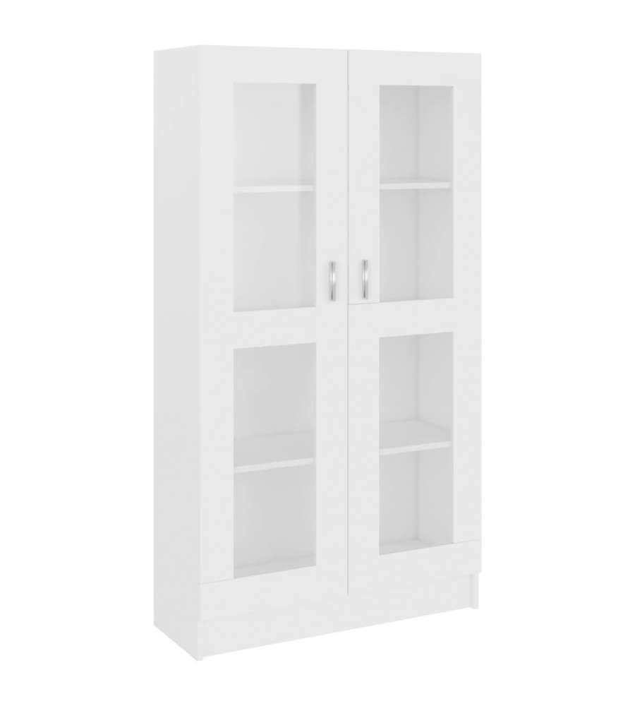 Armadietto con Vetrina Bianco 82,5x30,5x150 cm in Truciolato