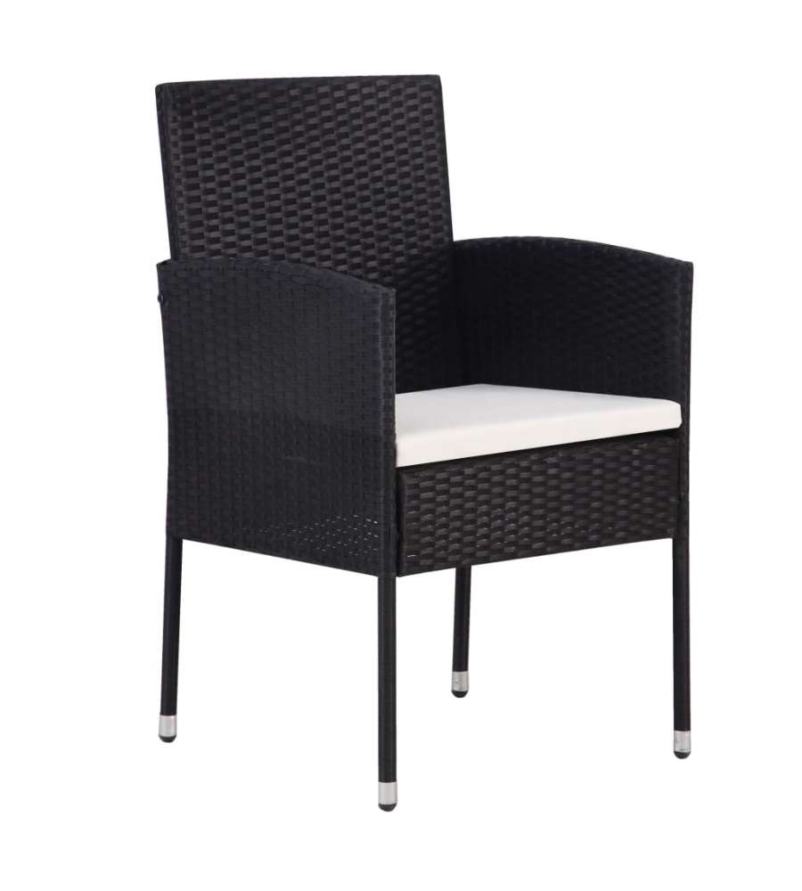 Sedie Da Giardino Set Pz In Polyrattan Nero