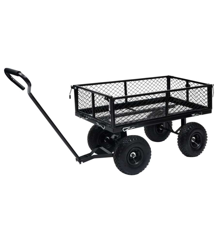  Carrello a Mano da Giardino Nero 250 kg