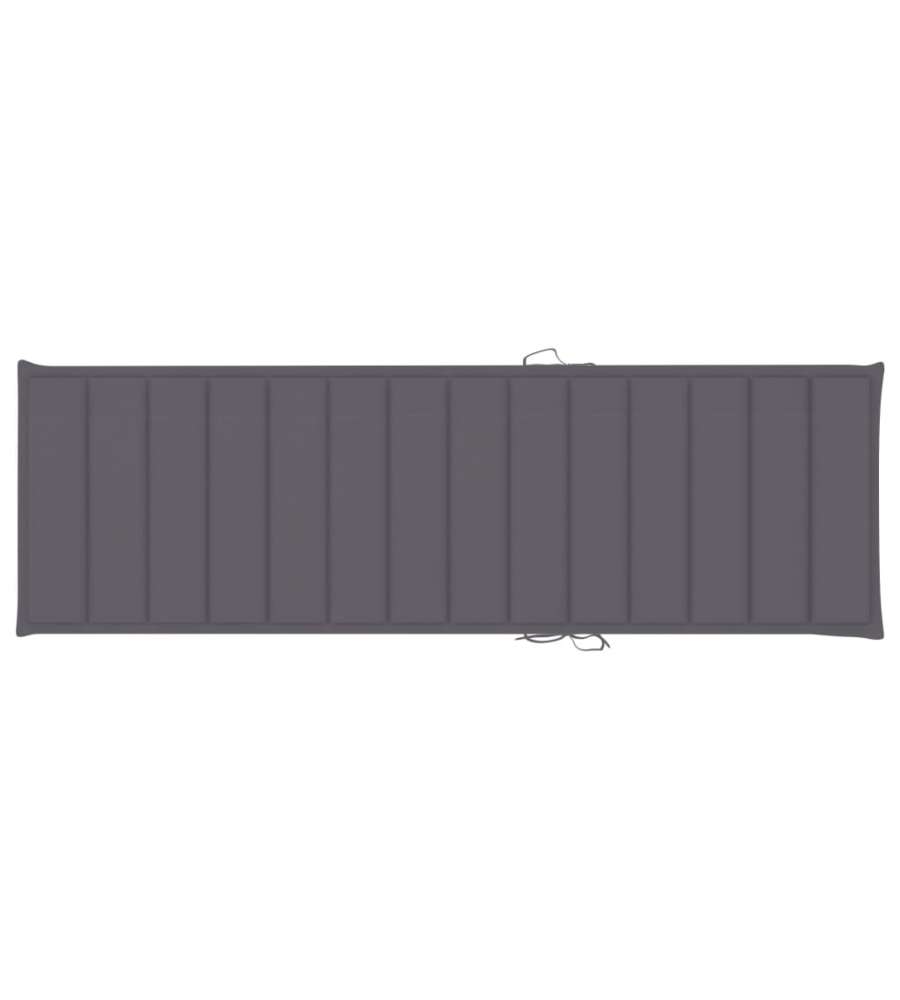 Cuscino per Lettino Prendisole Antracite 200x60x3 cm in Tessuto