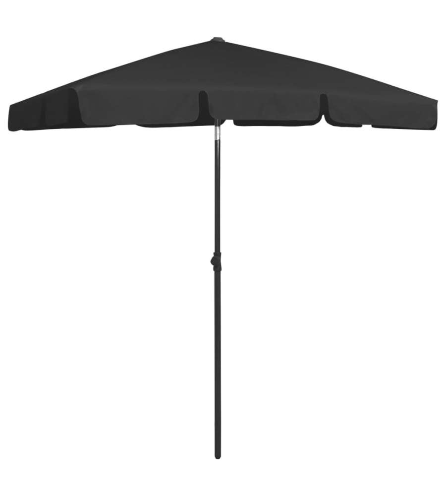 Ombrellone da Spiaggia Nero 180x120 cm