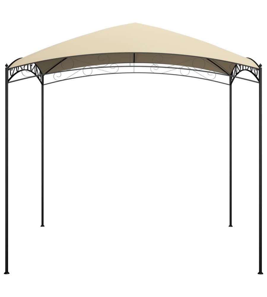 Gazebo da Giardino ca. 3x3 m con Telo Impermeabile da ca. 180g/m² crema