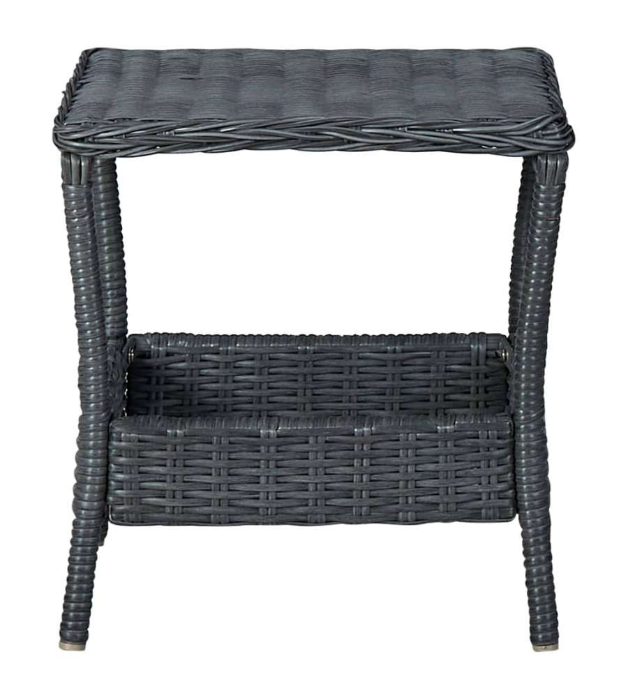 Tavolo da Giardino Grigio Scuro 45x45x46,5 cm in Polyrattan