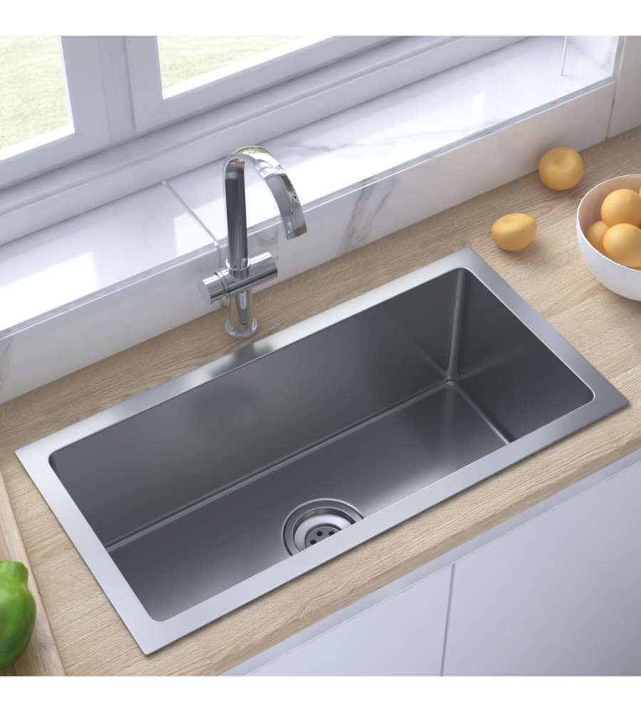Lavello da Cucina 1 vasca in Acciaio Inox 60x30x20 cm